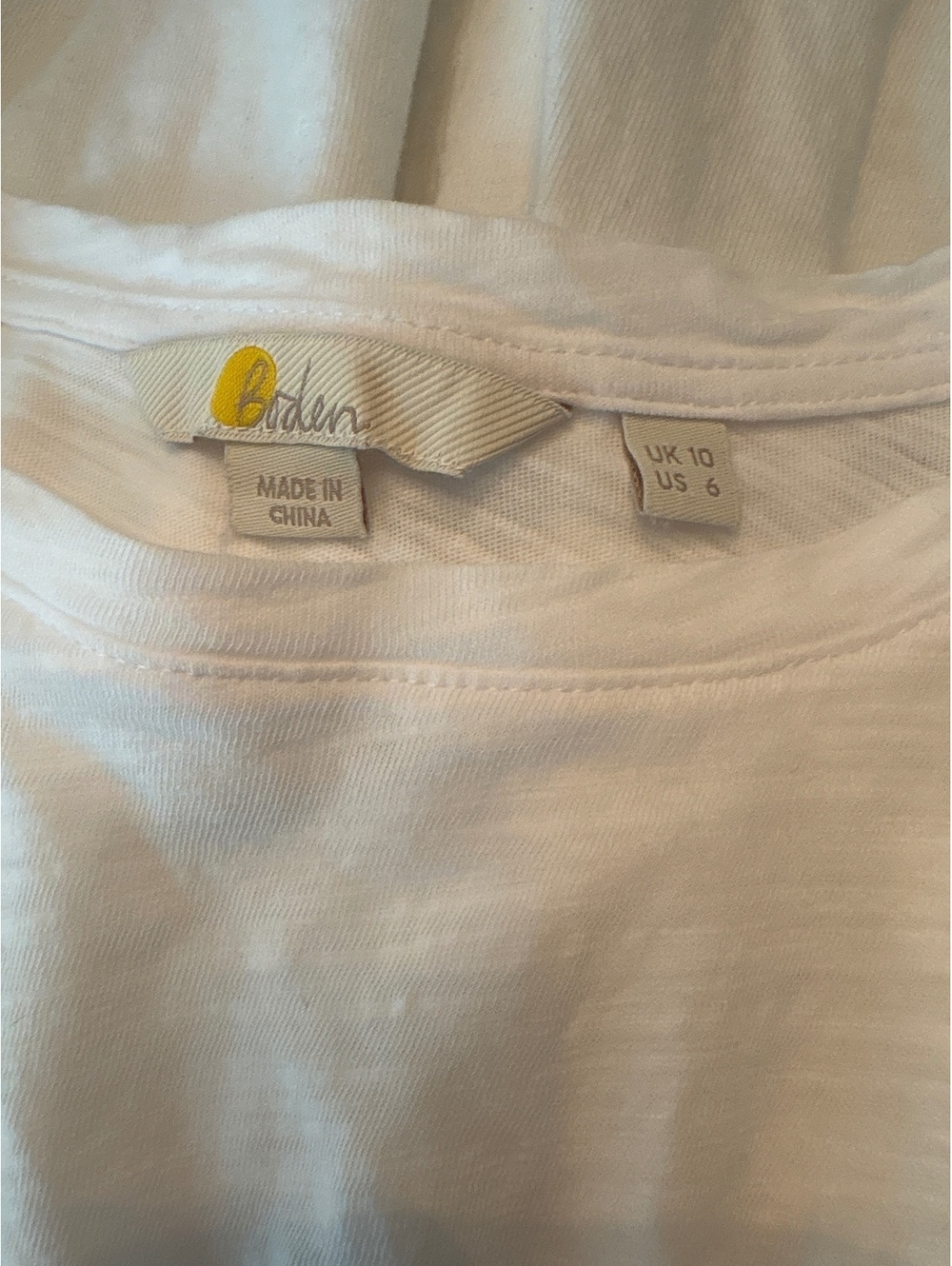 Biden White Cotton Smocked Top US6/UK10